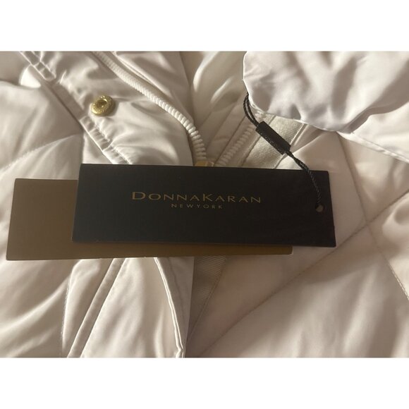 Donna Karan Diamond Quilted Hooded Puffer Long Coat Jacket Medium New with Tag - Picture 4 of 4